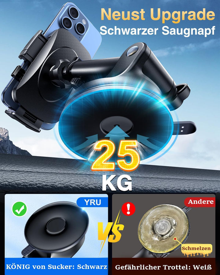 【2026 Militär-Klasse】Handyhalterung Auto Upgrade【Stärkst Saugnapf &amp; Lüftungsclip】Handy Halterung Aut