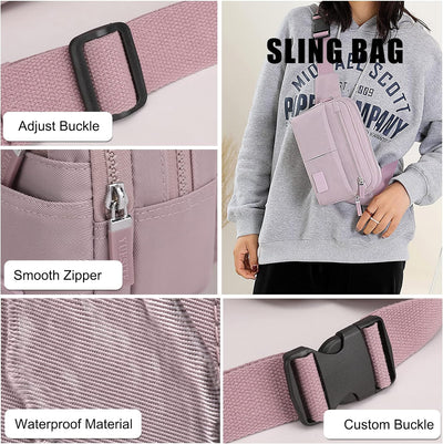 FANDARE Ultraleicht Bauchtasche Brusttasche Gürteltasche Hüfttasche Sport Sling Bag Damen Umhängetas