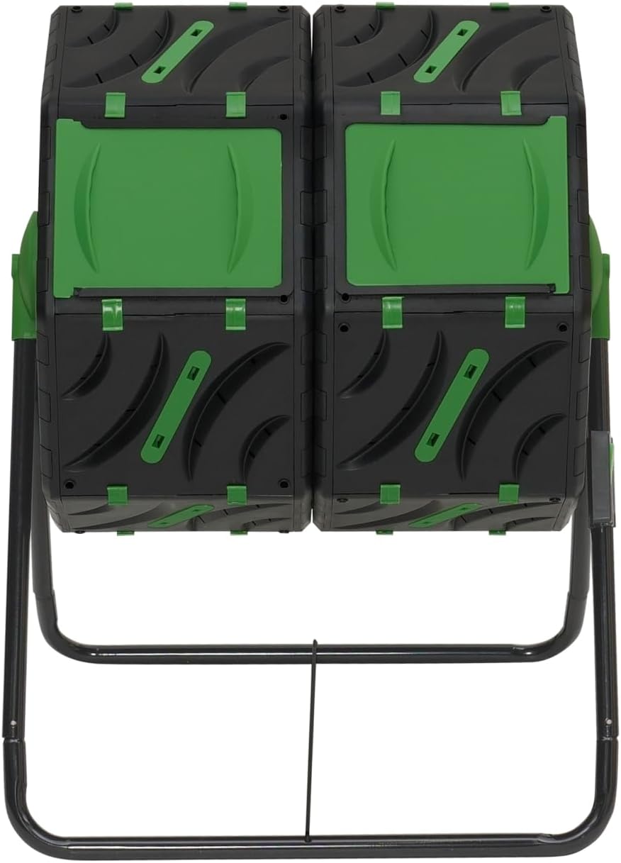 IDMarket - Rotierender Doppelbehälter Kompostbehälter 140L