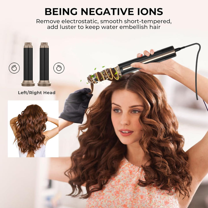 Neue Airstyler, Pro 6 in 1 Hairstyler Föhnbürste Set, 1400W Ionen Haartrockner mit 110000 U/MIN, Föh