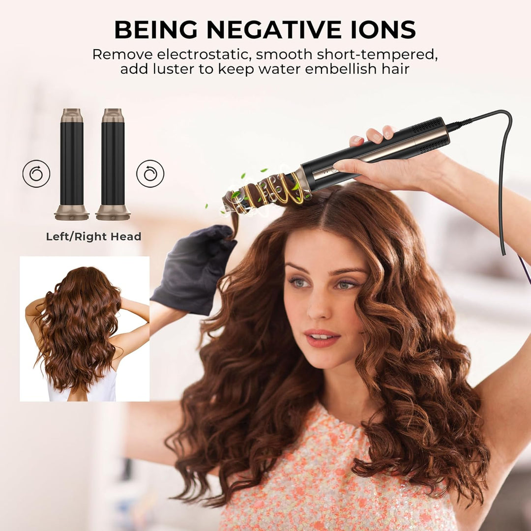 Airstyler 6 in 1 Hairstyler, 1400w Ionen Föhn, 110000 U/Min Multifunktionaler Lockenstab Automatisch