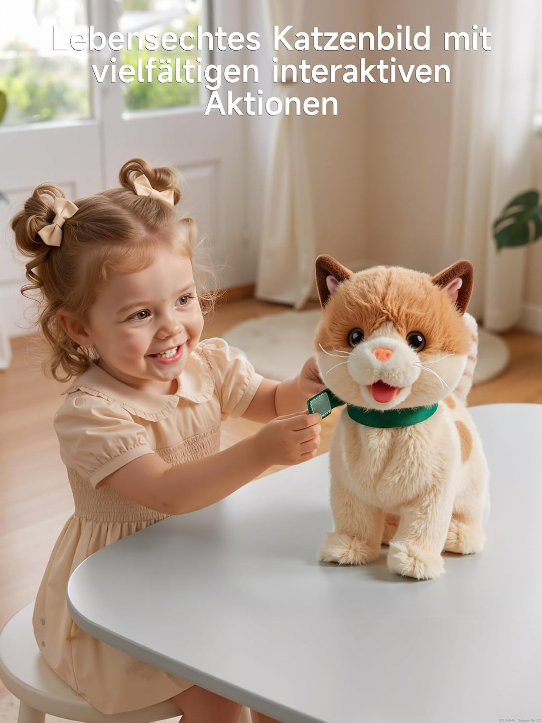 OR OR TU Spielzeug Katze die Läuft, Elektronische Plüschkatze | Hautfreundlich, Ferngesteuert, Läuft