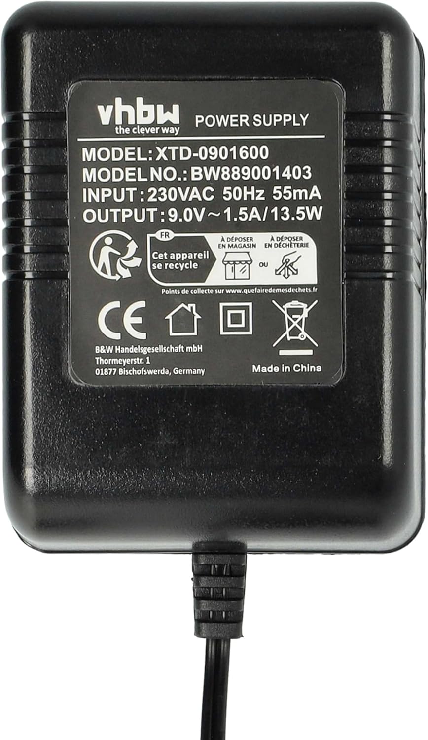 vhbw 1x AC/AC Netzteil kompatibel mit Numark M4 Multieffektgerät DJ-Mixer - 150 cm