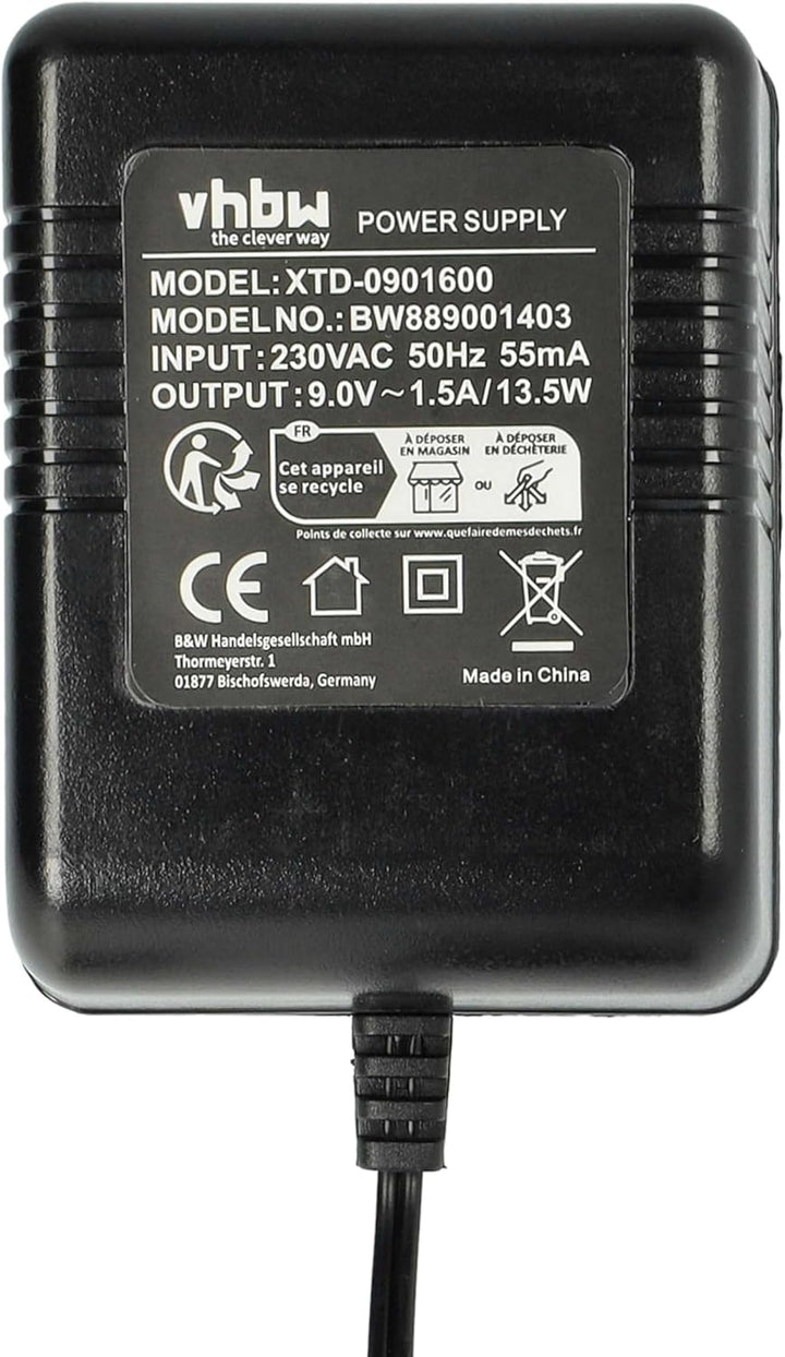 vhbw 1x AC/AC Netzteil kompatibel mit Numark M4 Multieffektgerät DJ-Mixer - 150 cm