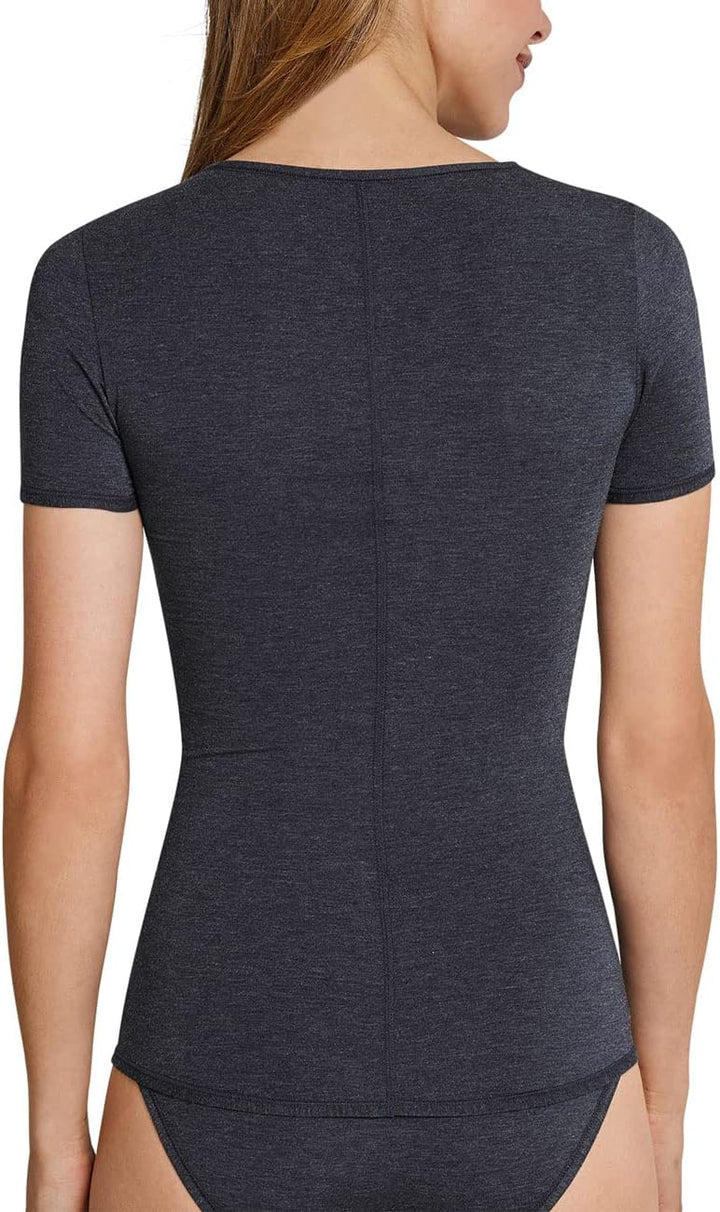 Schiesser Damen Shirt T-Shirt Unterhemd 1/2 Arm Personal Fit - 155413 S Nachtblau_155413, S Nachtbla