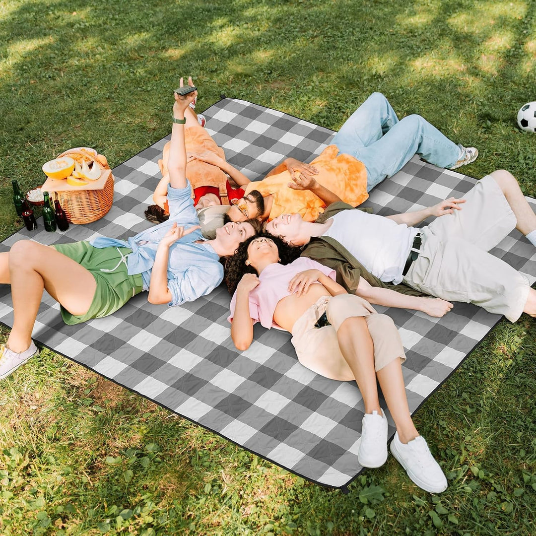 HAUSPROFI Picknickdecke 200x200cm, wasserdicht & isoliert - XXL Outdoor Decke für Picknick, Strand,