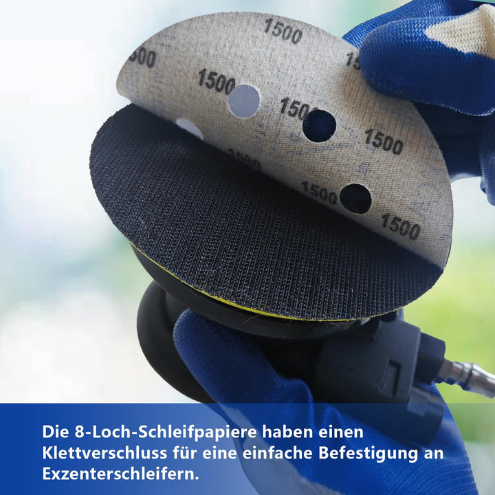 GZKTY Nassschleifpapier 125mm Klett - 80 Stück Schleifscheiben Set (600/800/1000/1200/1500/2000/3000