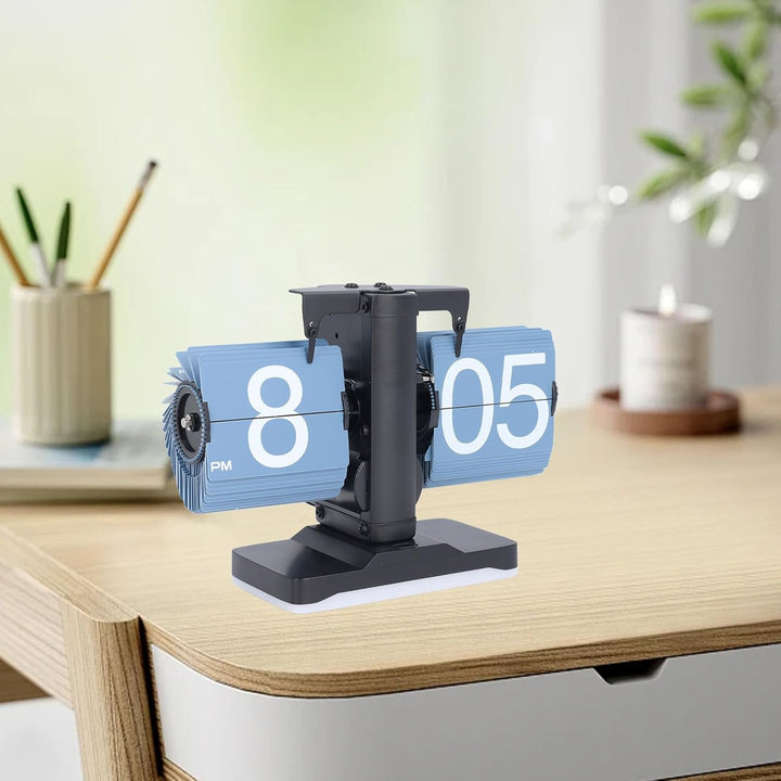 Flip Deskuhr, Retro Digital Flip Down -Uhr mit Verstellbarem Licht für Schlafzimmer -Hausbürodekorat