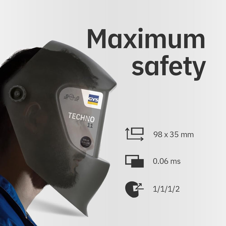 GYS Schweisshelm LCD Techno 11 True Color 064997 Schweisserschutzhelm Schwarz