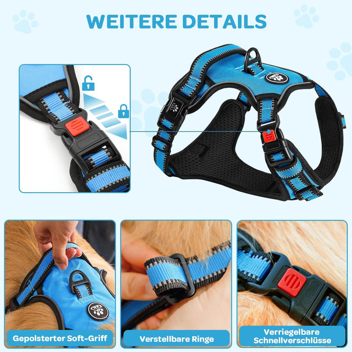 FURRYFECTION Anti Zug Hundegeschirr, Brustgeschirr kleine Hunde Sicherheitsgeschirr Welpen, Antizugg