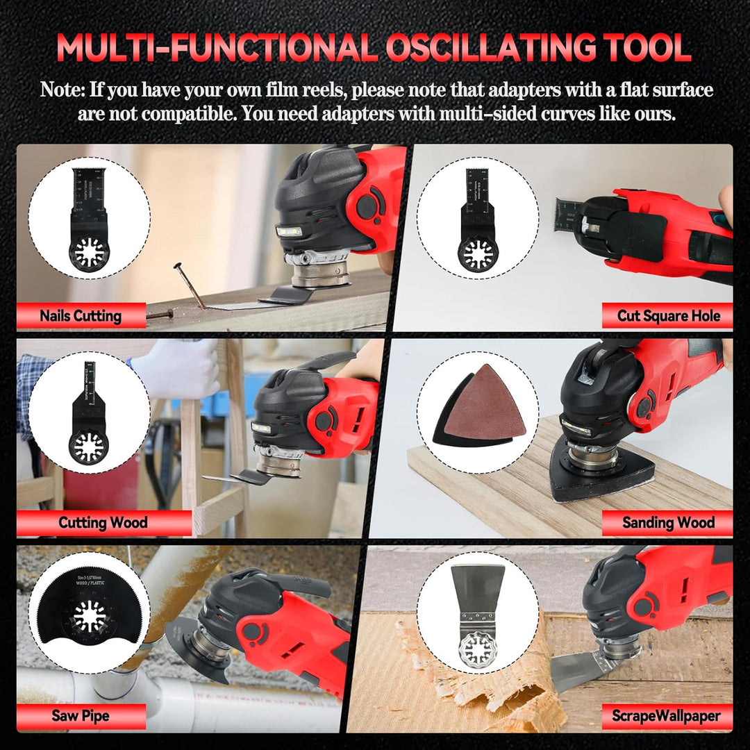 Multifunktionswerkzeug Akku Multitool Kompatibel mit Milwaukee M18 18V Bürstenlos Oszillierendes Wer