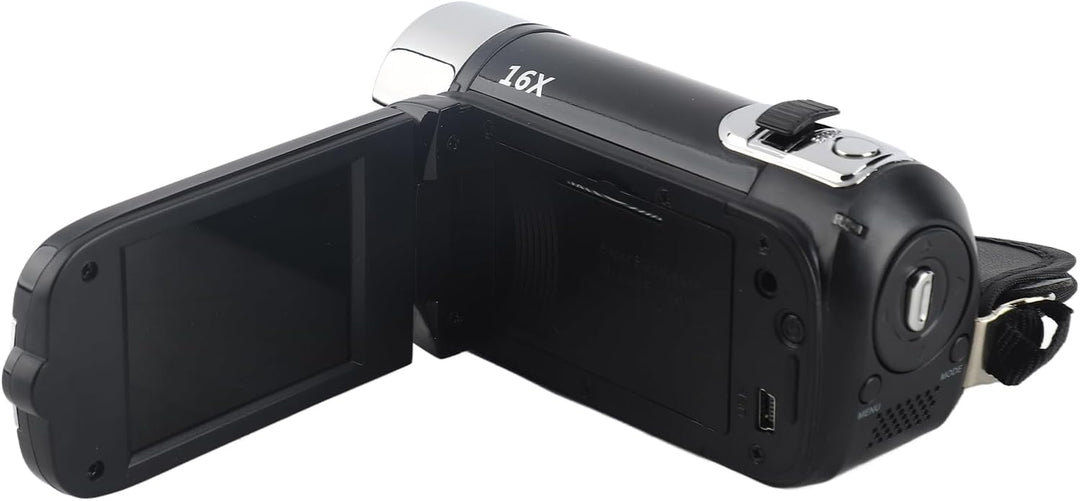 VBESTLIFE Full HD 270 ° Rotation 720P 16X High Definition Digital Camcorder Video DV Kamera(schwarz)