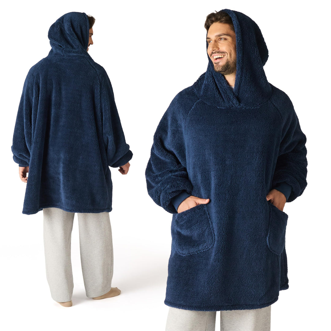 BEDSURE Hoodie Decke mit Ärmeln Deckenpullover - Tragbare Decke zum Anziehen Erwachsene XXL, Übergro