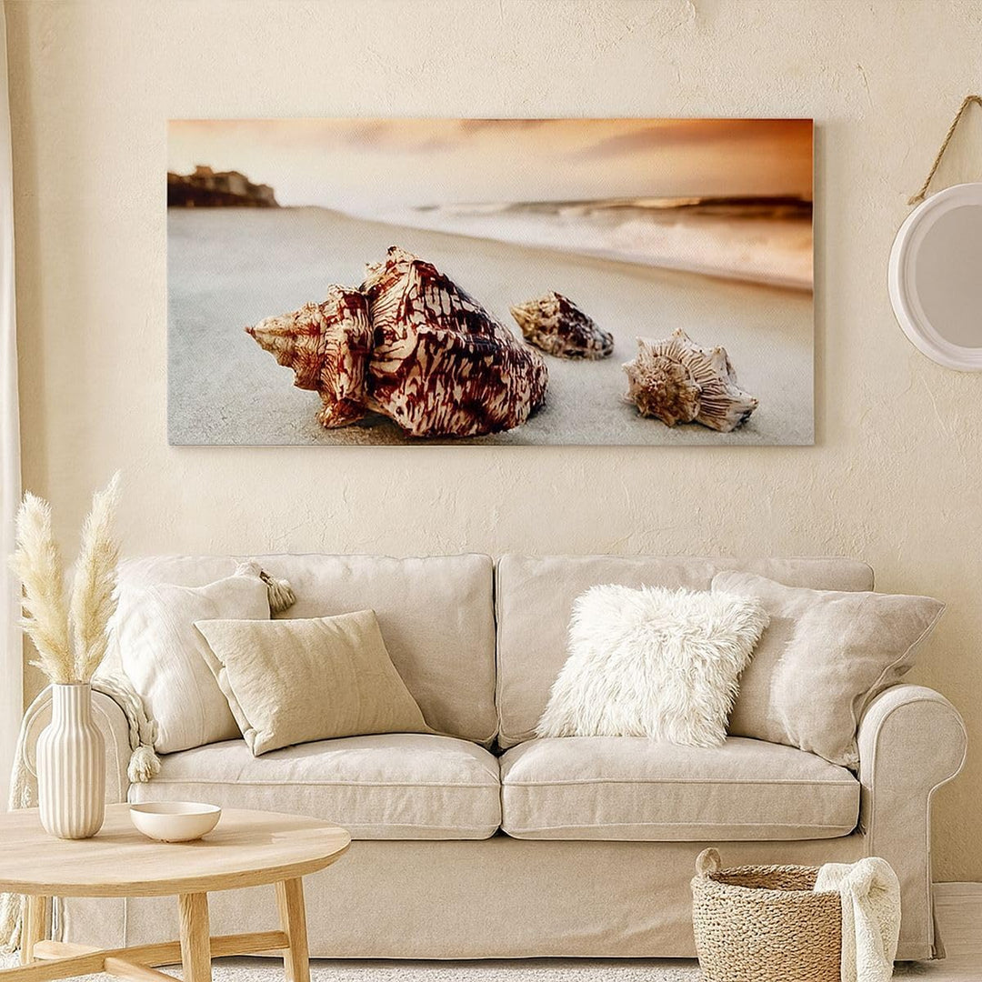 Wandbilder Dekoration Wohnzimmer Strand schön karibisch bunt Panorama Bilder auf Leinwand 120x50cm L