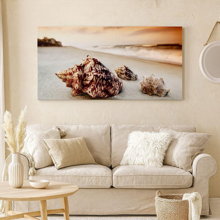 Wandbilder Dekoration Wohnzimmer Strand schön karibisch bunt Panorama Bilder auf Leinwand 120x50cm L