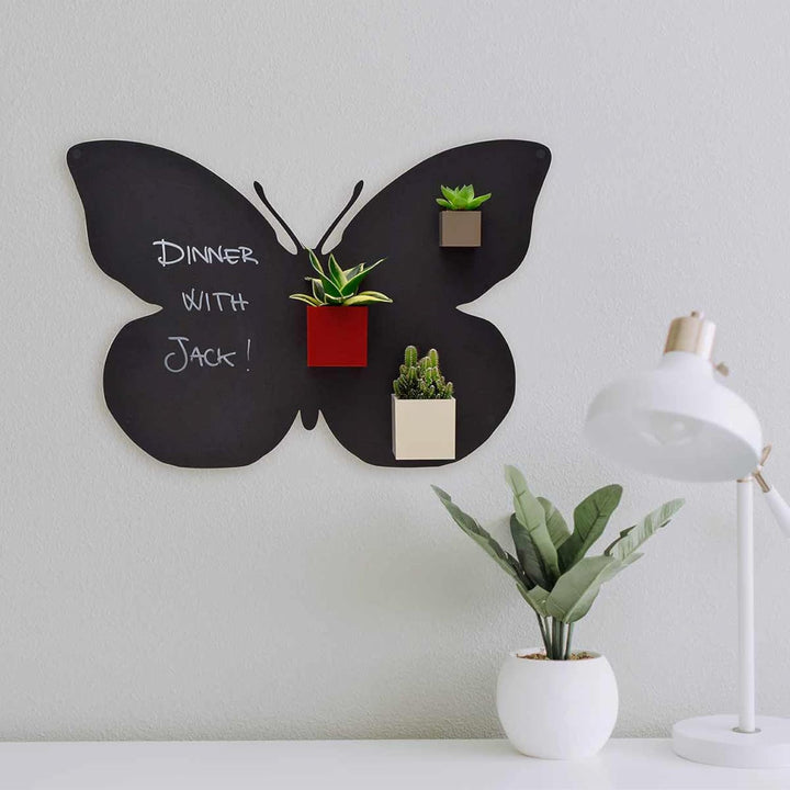 Kalamitica Schmetterling-Design magnetische Kreidetafel aus Stahl Grösse 56x38x0,12cm Farbe: Anthraz