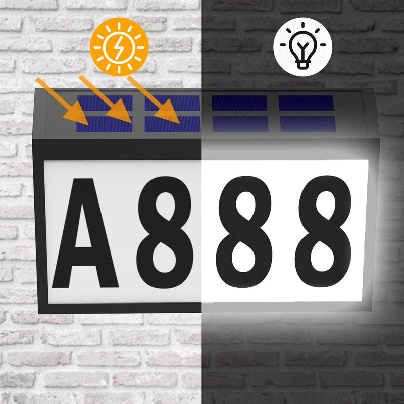 Solar beleuchtete Hausnummer, T-SUNUS Solar LED Hausnummernleuchte 10 LED mit Dämmerungsschalter Was