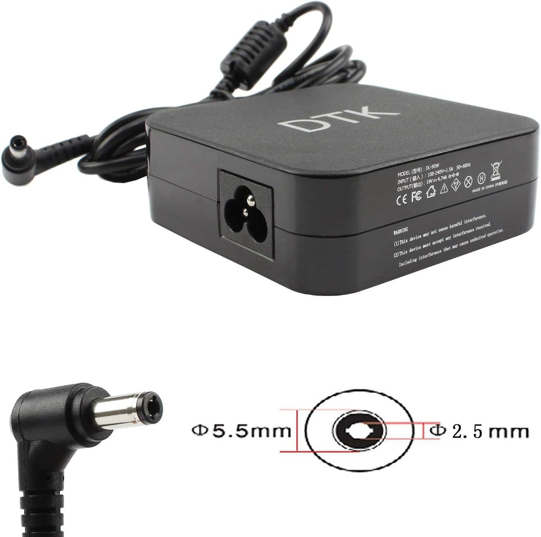 DTK® Ladegerät 19V 4,74A 90W Notebook Laptop Ladekabel AC Netzteil für ASUS Toshiba Medion Lenovo St
