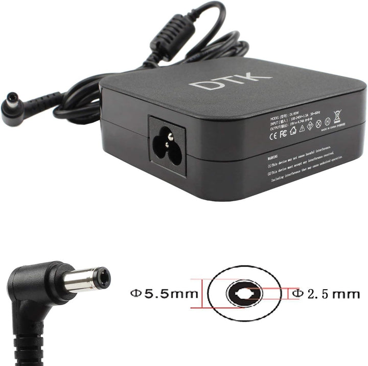 DTK® Ladegerät 19V 4,74A 90W Notebook Laptop Ladekabel AC Netzteil für ASUS Toshiba Medion Lenovo St