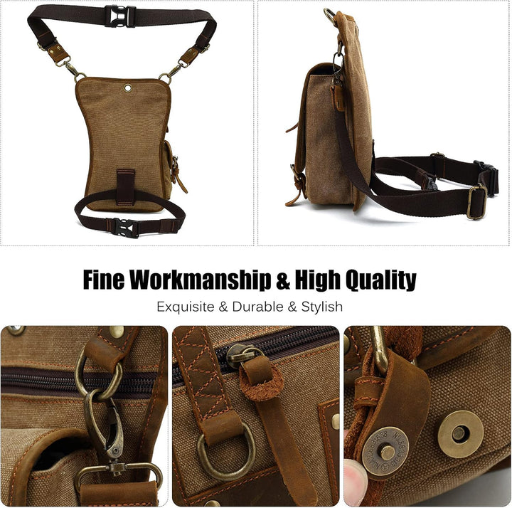 FANDARE Beintasche Herren Hüfttasche Brusttasche Canvas Beinbeutel Sling Bag Damen Sling Bag Schulra