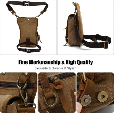 FANDARE Beintasche Herren Hüfttasche Brusttasche Canvas Beinbeutel Sling Bag Damen Sling Bag Schulra