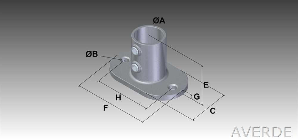 Rohrverbinder Boden - Wand - Deckenflansch 1 1/4" (42,4 mm) AVERDE Ø 42,4 mm - 1 1/4 Zoll, Ø 42,4 mm
