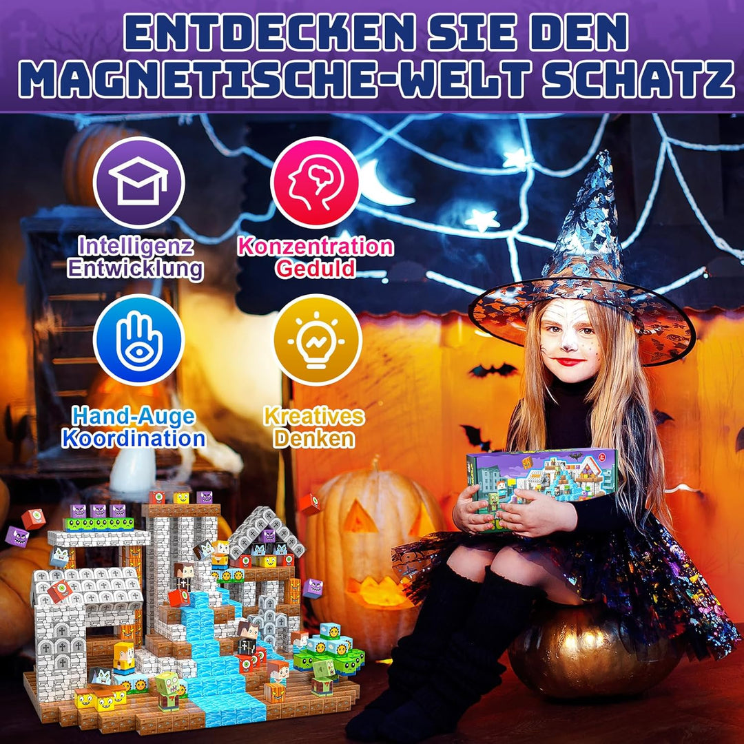 Magnetische Bausteine 150 Teile, Magnetblöcke Fliesen Bauen Magnetspielzeug Game-Based Kreative Gesc
