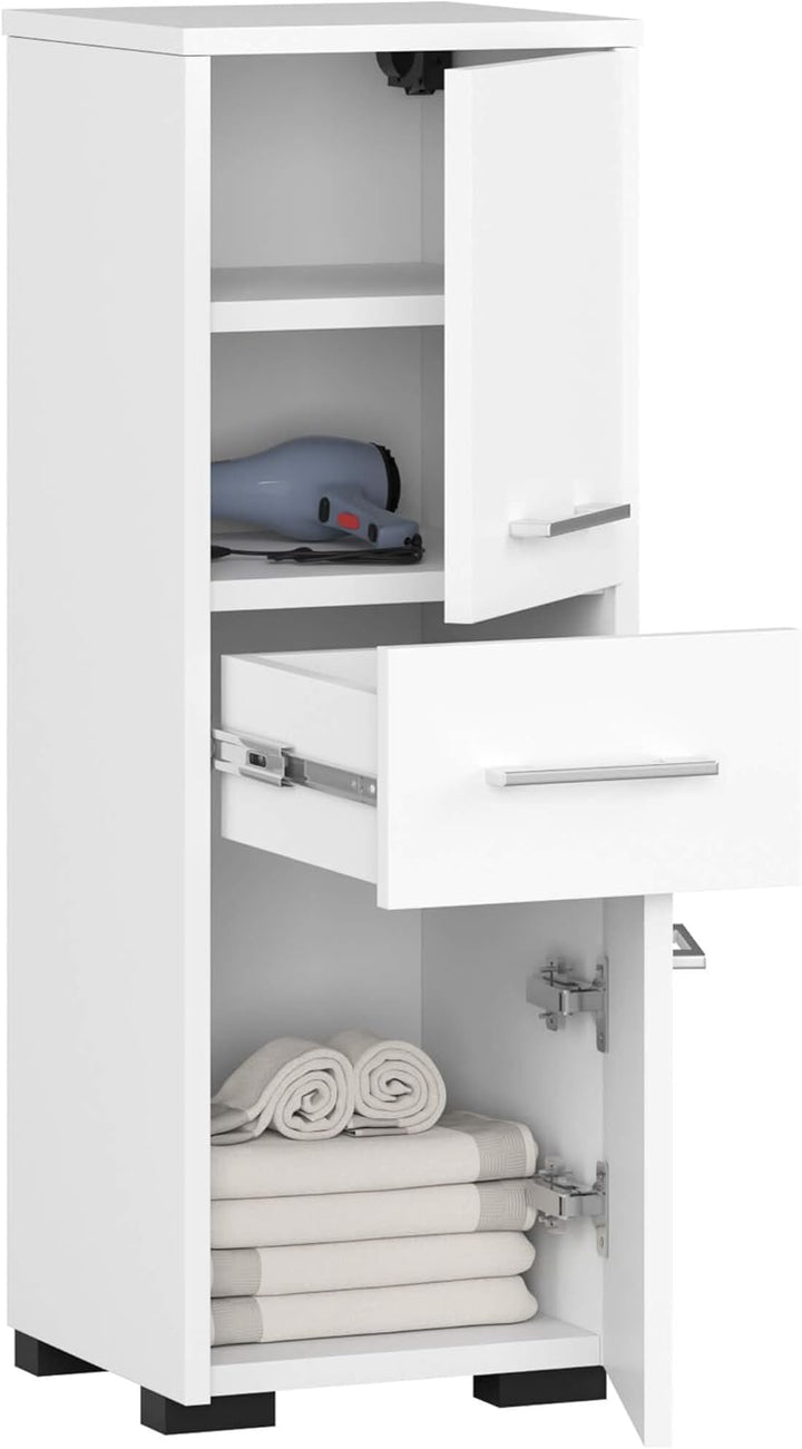 AKORD Badezimmerschrank schränke | Badezimmer kommode | FIN 85 2D1SZ, 2 Türen und 1 Schublade, B30 x