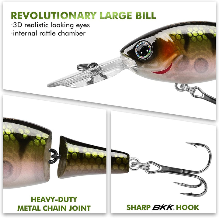 TRUSCEND Angelköder Crankbait, Alle Wasserschichten Serie, Hängend/Langsam/Sinkend Schwimmend/Sinken