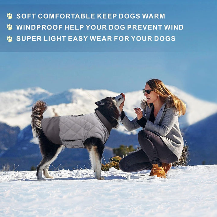 Idepet Winddichter Hundemantel Winter Warme Jacke,Anti-Schneeanzug Hundebekleidung für kleine mittel