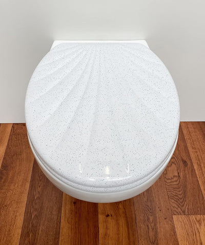 WC Sitz Klobrille Muschelform Farbe Granit, Duroplast