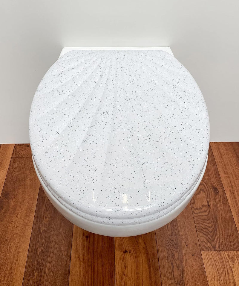 WC Sitz Klobrille Muschelform Farbe Granit, Duroplast