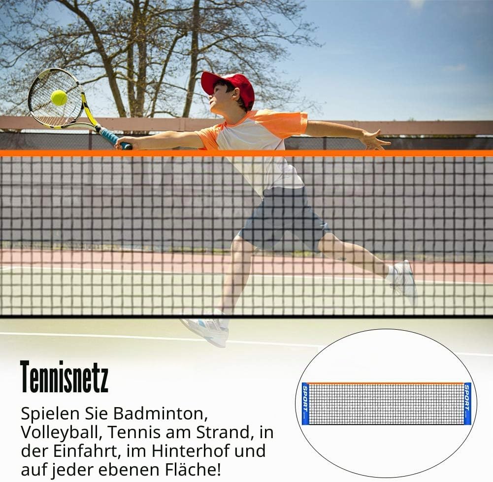 Cicony Tragbares Tennisnetz, faltbar, für Badminton, Volleyball, Tennis und andere Spiele