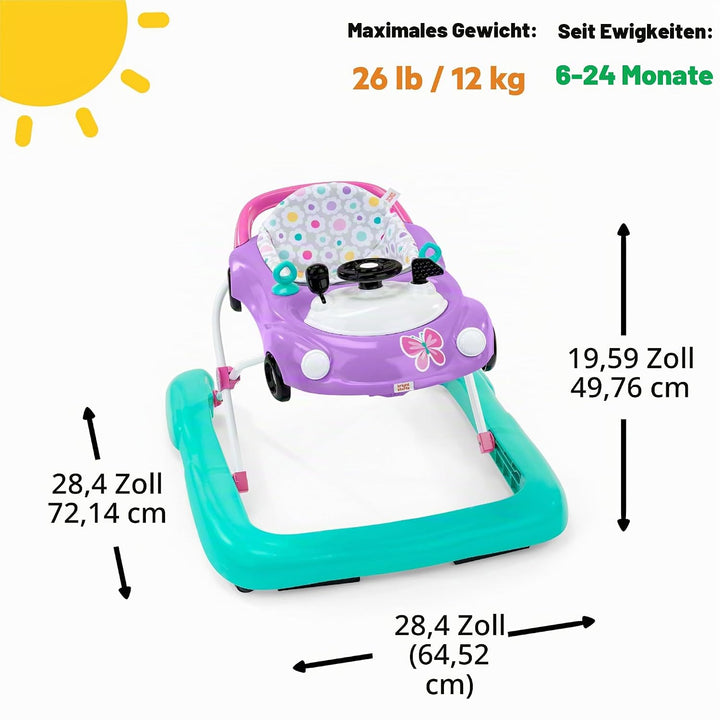 Bright Starts Little Speedster 3-in-1 Auto Lauflernhilfe, Lila Power, Baby Aktivitten-Lauflernhilfe