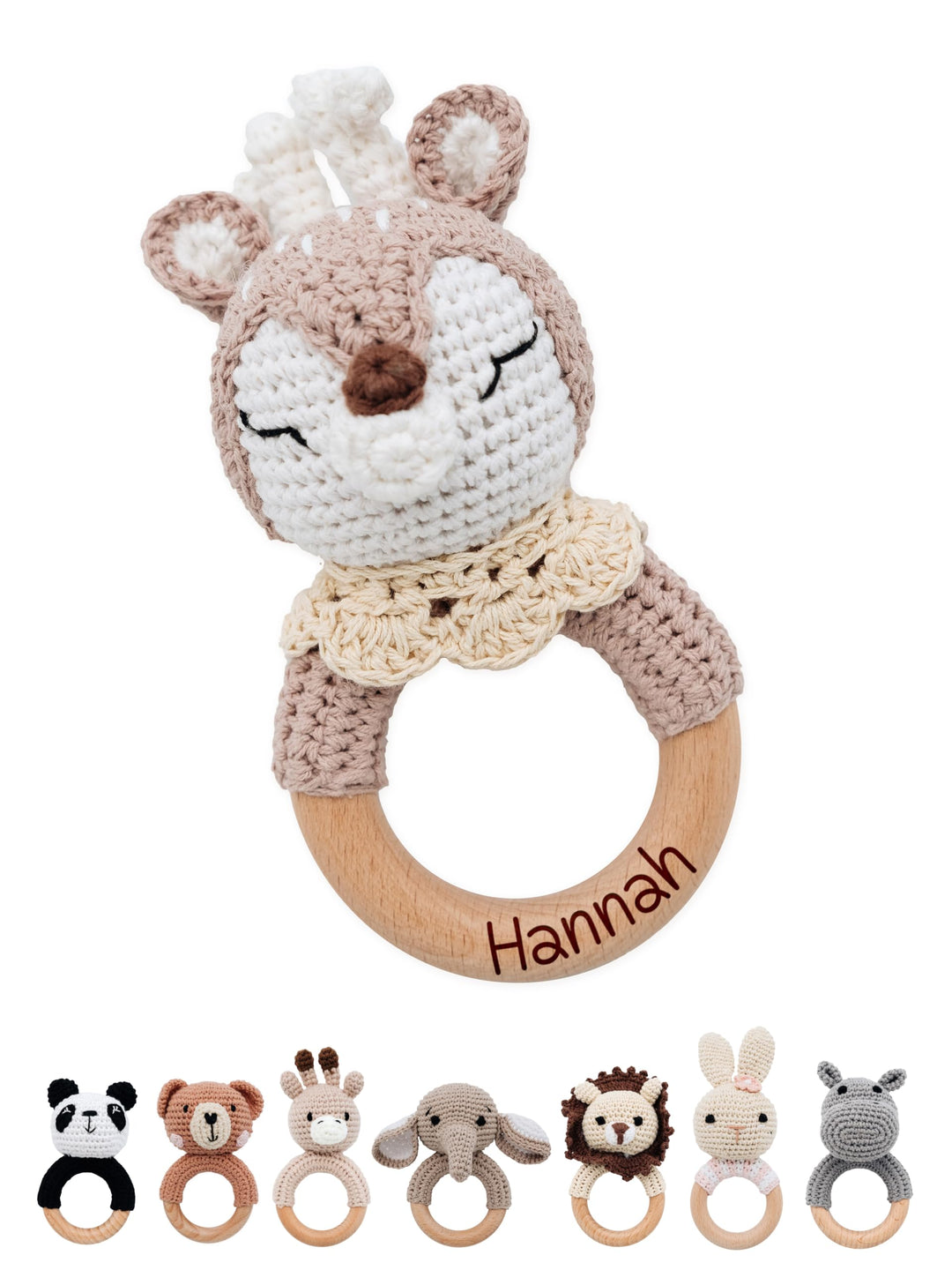 Bärenfreunde® - Personalisierter Beissring Baby - Niedlicher Greifling für Baby's ab 0 Monate - Baby