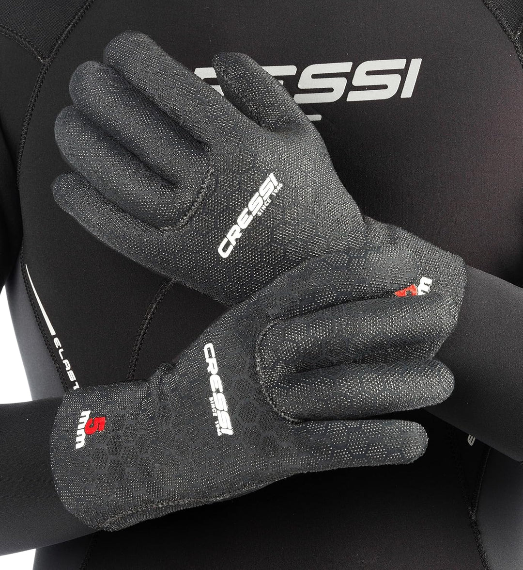 Cressi High Stretch Gloves -Unisex 5-Finger-Tauchhandschuhe aus Weichem, Einfach Gefüttertem, Hochfe