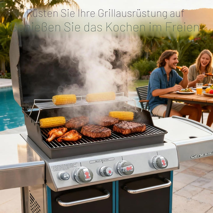 QuliMetal 49,5 x 33cm 7528 Grillrost Edelstahl für Weber Genesis E-310/320/330, S-310/320/330 (2007-