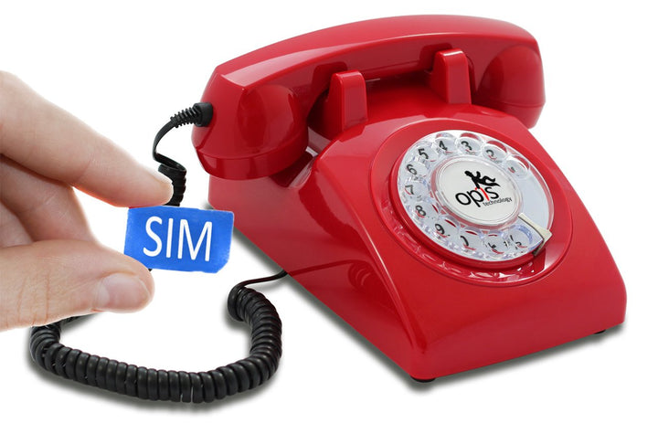 Opis 60s Mobile 4G - Retro Tischhandy für 4G/5G Netze mit Voice Over LTE in Form eines sechziger Jah