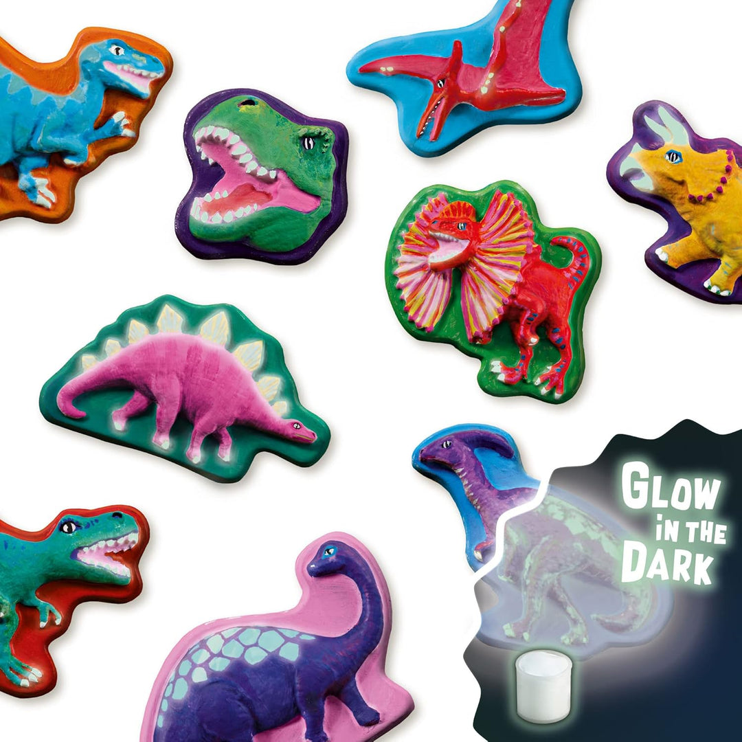 SES Creative 01292 Gips Giessen Dino-Fantasie, Dinosaurier Bastelset für Kinder Fantasy, Fantasy