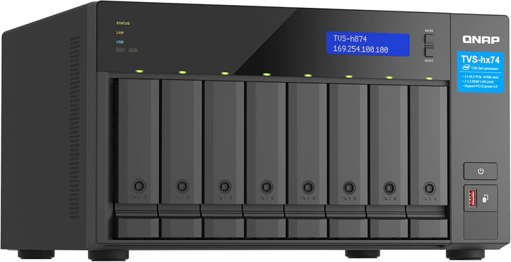 Qnap TVS-h874-i5-32G |Intel Core i5 Prozessor, 32 GB RAM, PCIe Gen 4, Schwarz, 8 Bay 8-bay 32GB RAM,