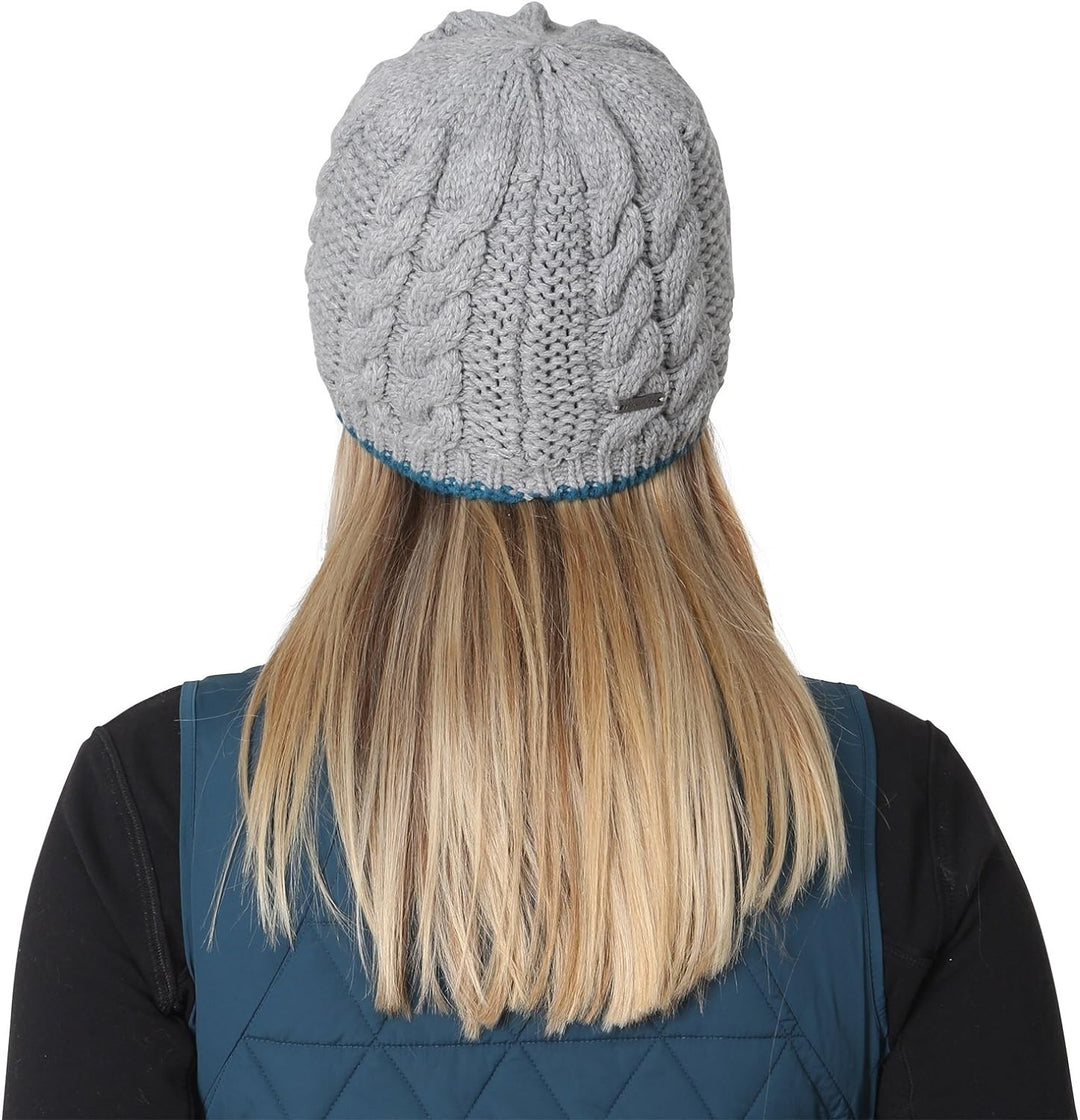 TrailHeads Damen Zopfstrickmütze mit Fleecefutter | Wintermütze Einheitsgrösse grau meliert, Einheit