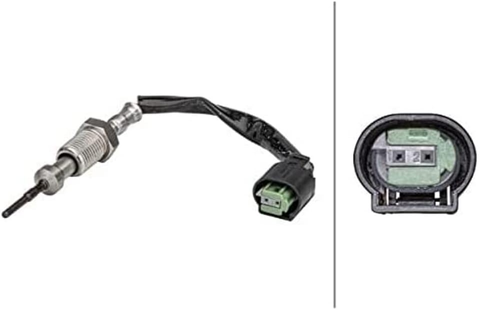 HELLA 6PT 358 181-261 Sensor, Abgastemperatur - 2-polig - geschraubt - Kabel: 80mm