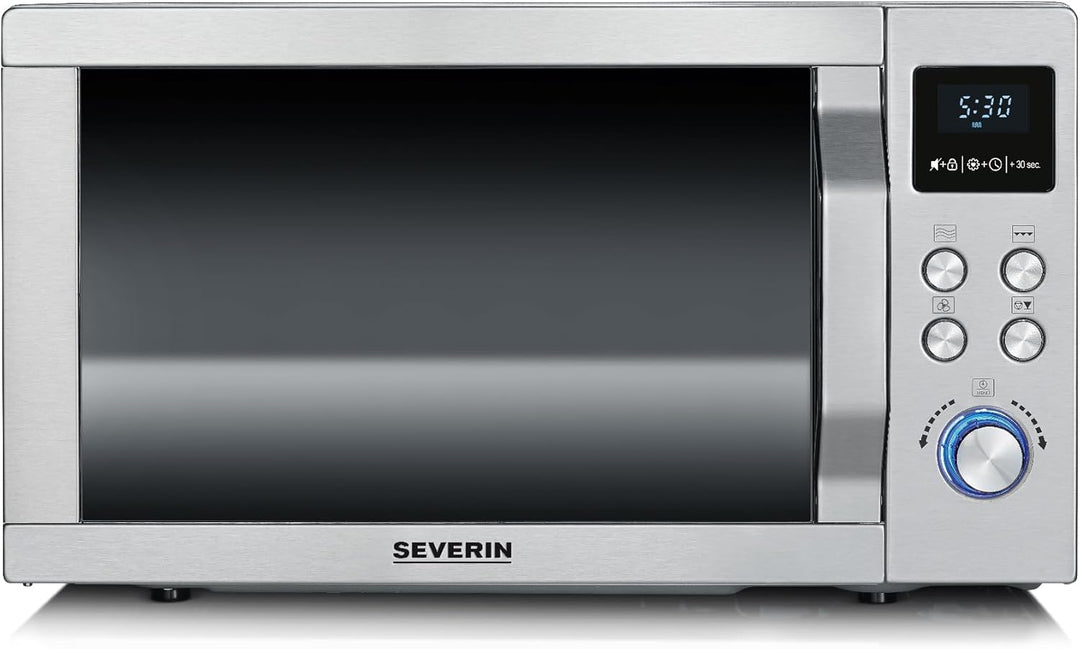 SEVERIN Mikrowelle mit Grill und Heissluftfunktion 3-in-1, Mikrowellengerät zum Auftauen, Garen und