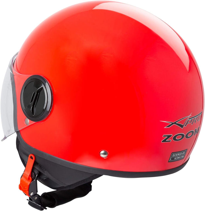 Motorradhelm Motorrad Roller Jet Helm Demi Avio Viser Homologiert SonicMoto 57 Rot, 57 Rot