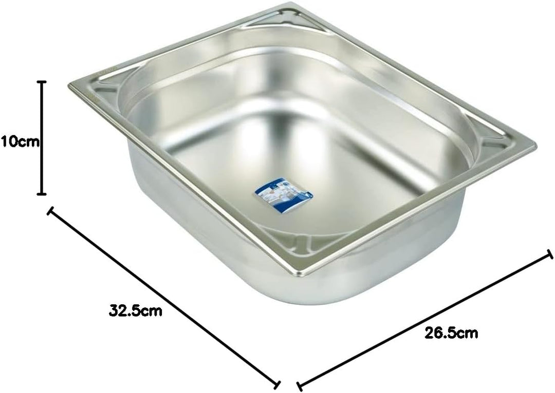 METRO Professional GN-Behälter 1/2, Edelstahl, Höhe 100 mm, lebensmittelechter und hitzebeständiger