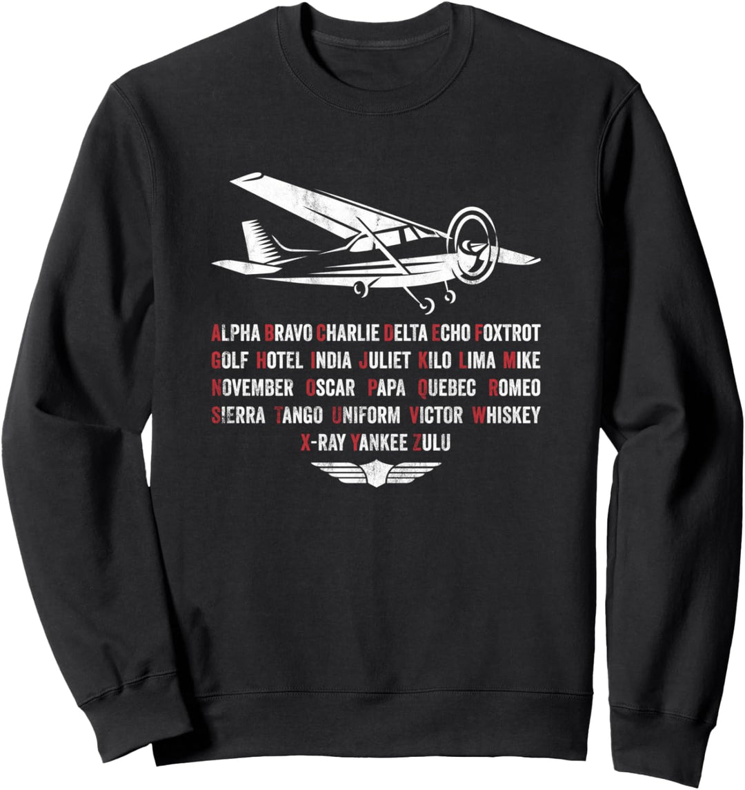 Pilot Phonetic Alphabet C172 Flugzeug Sweatshirt