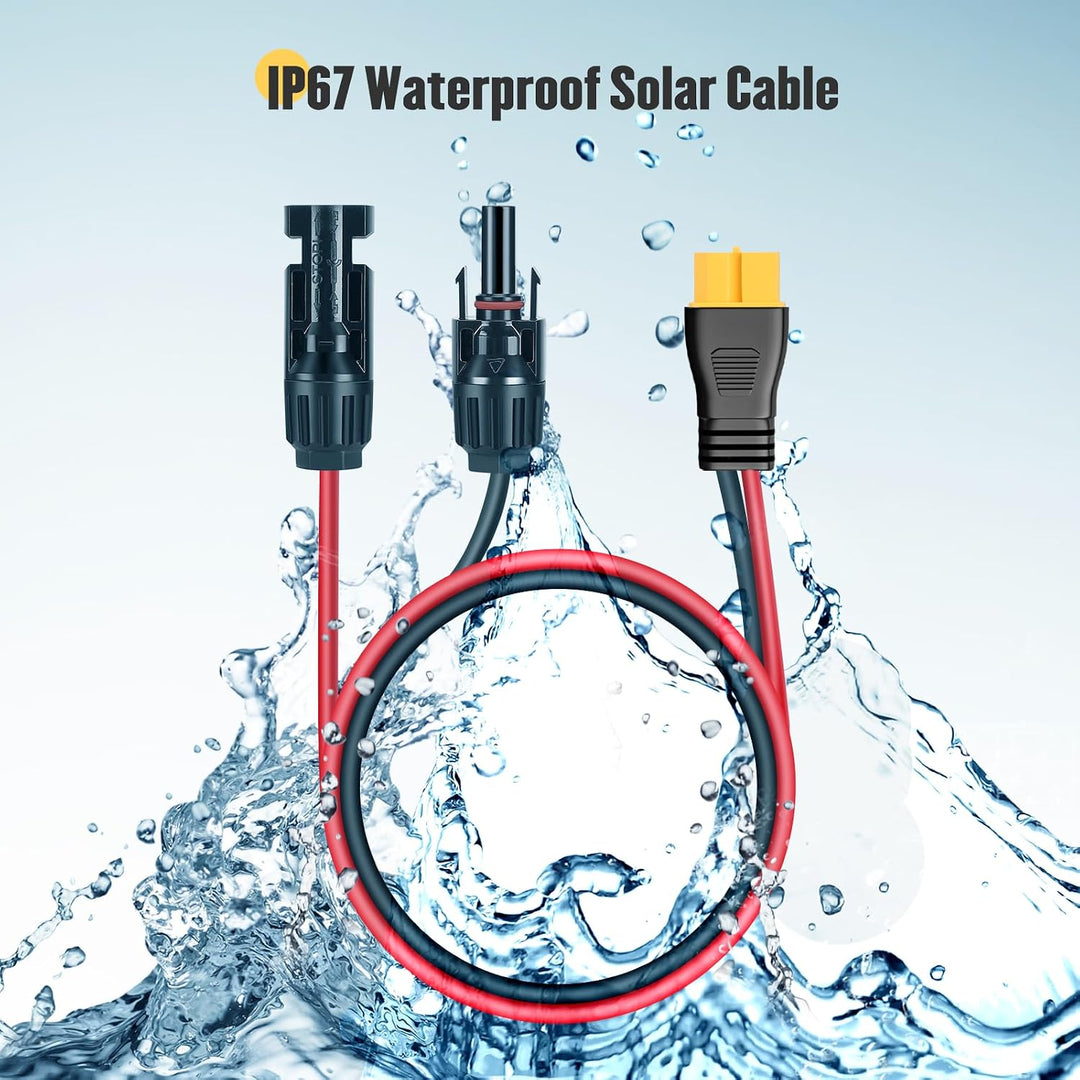 Thlevel Solarladekabel Solarstecker Kabel Kompatibel mit XT60 300cm 12AWG | Adapterkabel Solarpanel