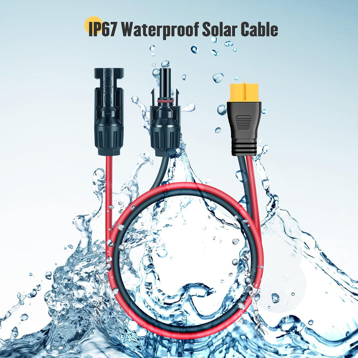 Thlevel Solarladekabel Solarstecker Kabel Kompatibel mit XT60 300cm 12AWG | Adapterkabel Solarpanel