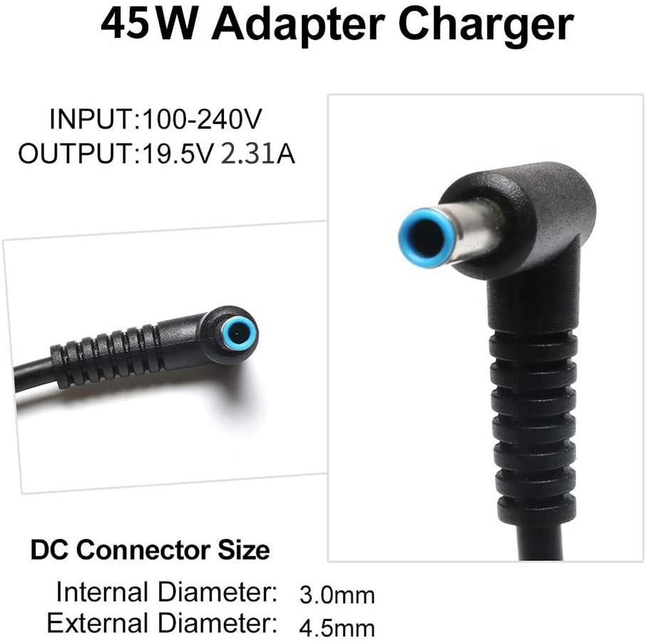 19.5V 2.31A 45W Laptop Netzteil Ladekabel Ladegerät für Hp Pavilion X360 15 Stream 11 13 14 Chromebo