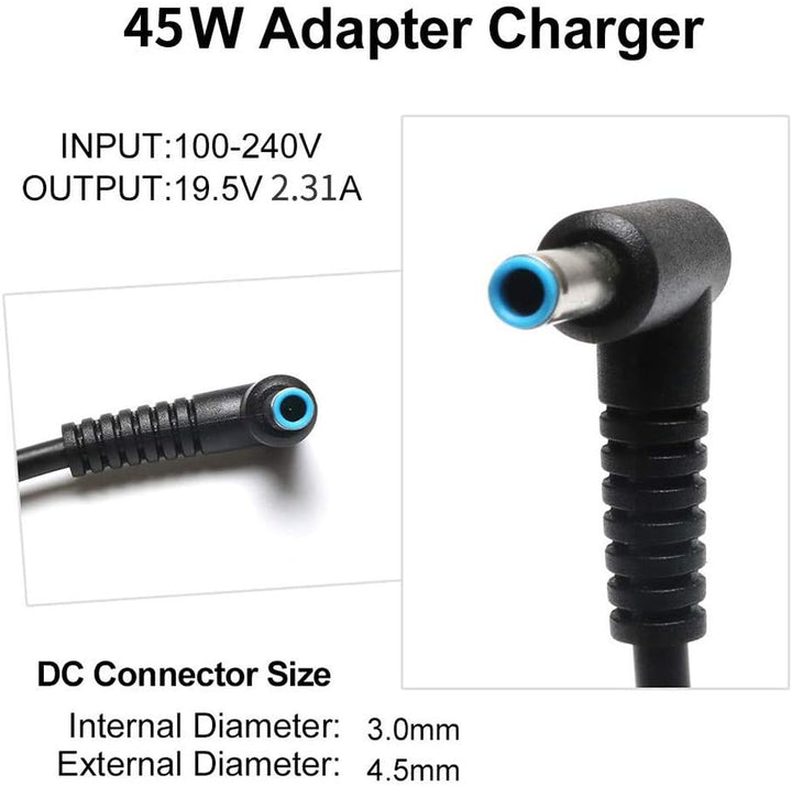 19.5V 2.31A 45W Laptop Netzteil Ladekabel Ladegerät für Hp Pavilion X360 15 Stream 11 13 14 Chromebo